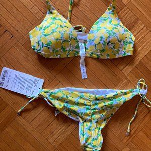 Lemon Print Lululemon Cheeky Bikini T-Back Top